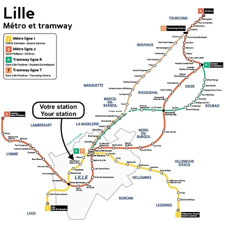 Vakantiehuis Maison 5 & 5 Sdb Proche Metro & Commerces Rijsel